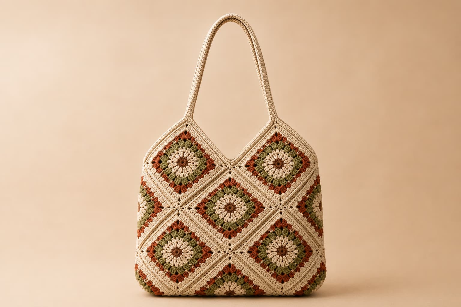 Mosaic Tote in Pebble, front hero.