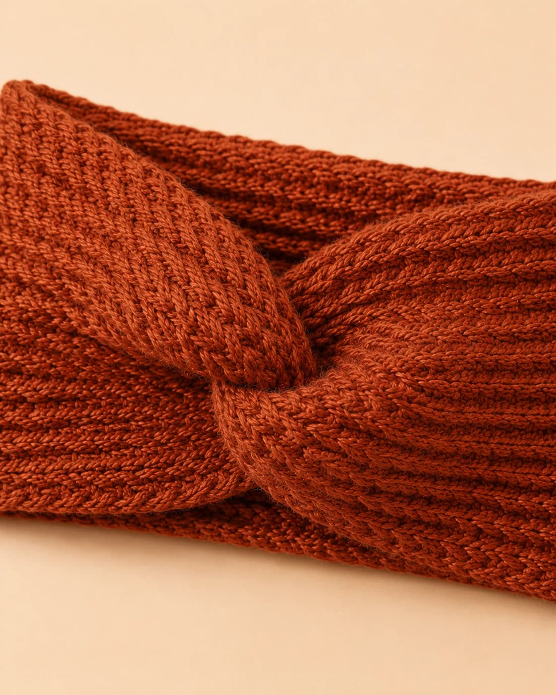 Bloom Hair Band in Terracotta, close up.