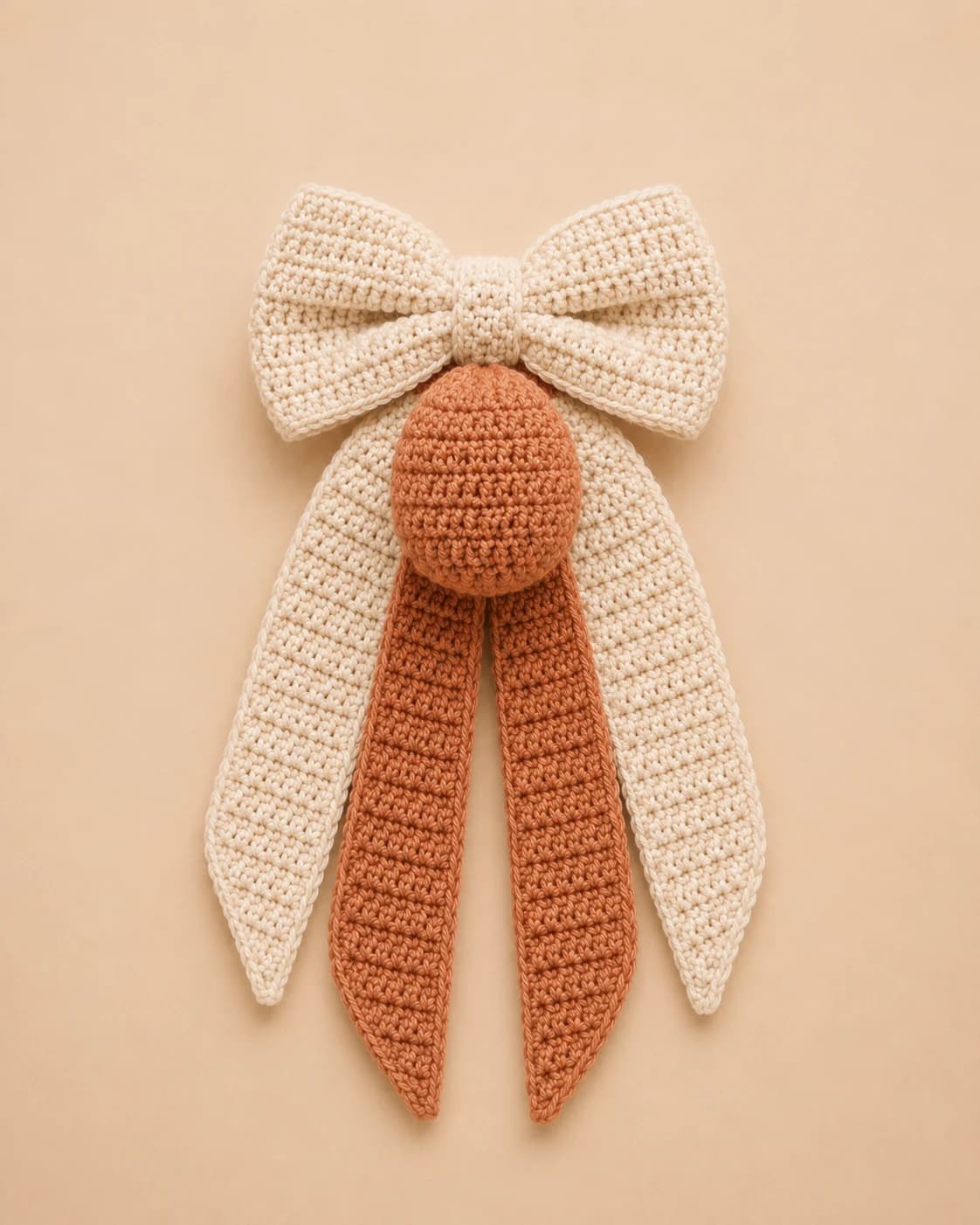 Bloom Hair Bow in Terracotta + Sand, front hero.