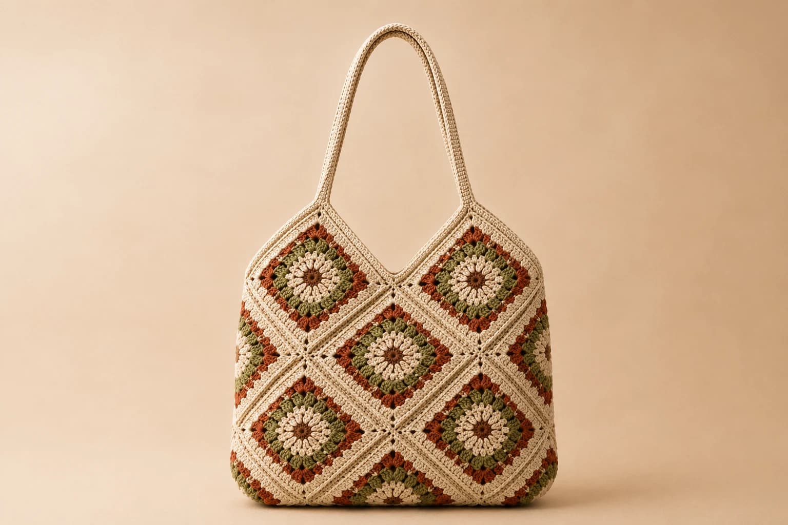 Mosaic Tote in Pebble, front hero.