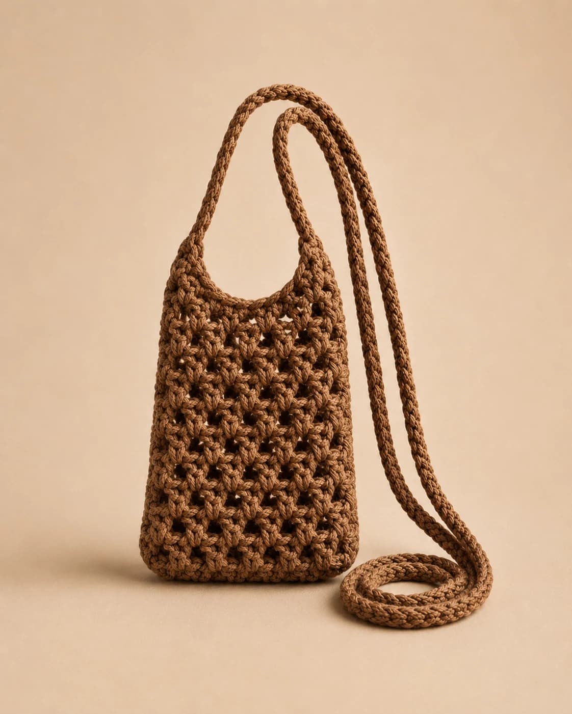 Seed Phone Pouch in Cocoa + Sand, back.