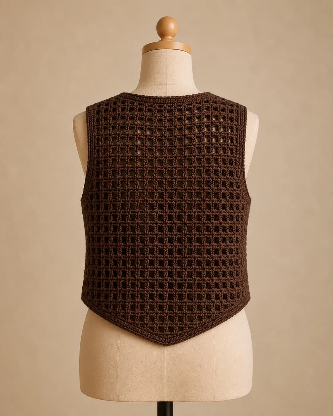 Root Vest in Cocoa, back.